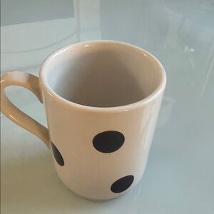 Lenox Kate Spade white ceramic mug with Black Polka Dots